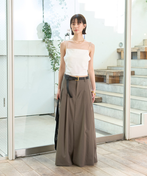 Rouge vif（ルージュヴィフ）の「サイドテープカップ付きキャミ（キャミソール・レディース・ブラック/オフホワイト・フリー）」の14枚目の写真