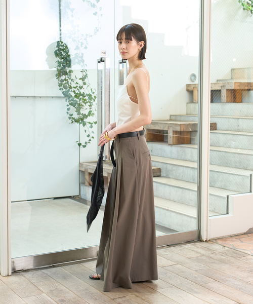 Rouge vif（ルージュヴィフ）の「サイドテープカップ付きキャミ（キャミソール・レディース・ブラック/オフホワイト・フリー）」の16枚目の写真