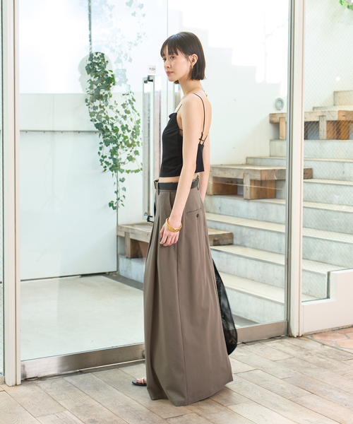 Rouge vif（ルージュヴィフ）の「サイドテープカップ付きキャミ（キャミソール・レディース・ブラック/オフホワイト・フリー）」の22枚目の写真