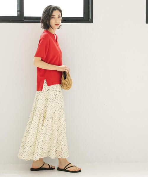 OPAQUE.CLIP(オペークドットクリップ)の「ギャザーフレアスカート/オーガニックコットン混【洗濯機洗い可】(スカート・レディース・グリーン系その他2/ホワイト系8/ブラック/レッド系・38/40/42)」の13枚目の写真
