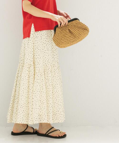 OPAQUE.CLIP(オペークドットクリップ)の「ギャザーフレアスカート/オーガニックコットン混【洗濯機洗い可】(スカート・レディース・グリーン系その他2/ホワイト系8/ブラック/レッド系・38/40/42)」の15枚目の写真