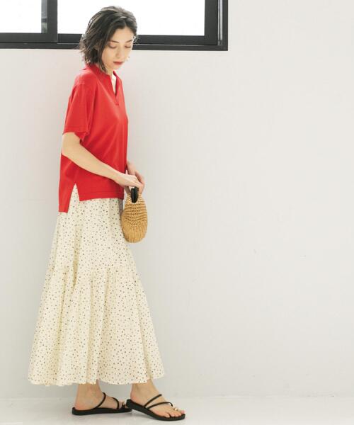 OPAQUE.CLIP(オペークドットクリップ)の「ギャザーフレアスカート/オーガニックコットン混【洗濯機洗い可】(スカート・レディース・グリーン系その他2/ホワイト系8/ブラック/レッド系・38/40/42)」の16枚目の写真
