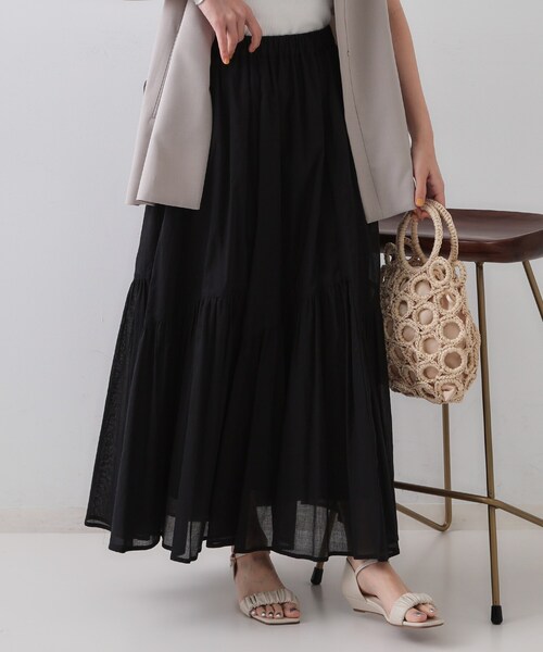 OPAQUE.CLIP(オペークドットクリップ)の「ギャザーフレアスカート/オーガニックコットン混【洗濯機洗い可】(スカート・レディース・グリーン系その他2/ホワイト系8/ブラック/レッド系・38/40/42)」の19枚目の写真