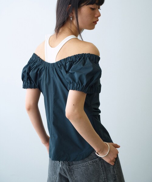 CODE A（コードエー）の「sporty gathered blouse（シャツ/ブラウス・レディース・ライトパープル/ネイビー/ピンク/サックスブルー・00）」の6枚目の写真