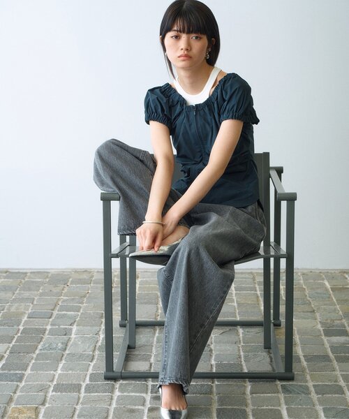 CODE A（コードエー）の「sporty gathered blouse（シャツ/ブラウス・レディース・ライトパープル/ネイビー/ピンク/サックスブルー・00）」の7枚目の写真