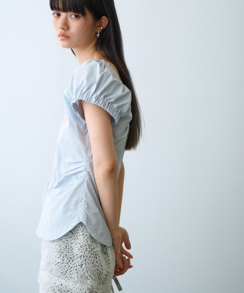 CODE A（コードエー）の「sporty gathered blouse（シャツ/ブラウス・レディース・ライトパープル/ネイビー/ピンク/サックスブルー・00）」の10枚目の写真