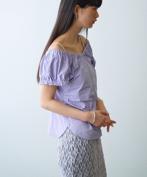 CODE A（コードエー）の「sporty gathered blouse（シャツ/ブラウス・レディース・ライトパープル/ネイビー/ピンク/サックスブルー・00）」の12枚目の写真