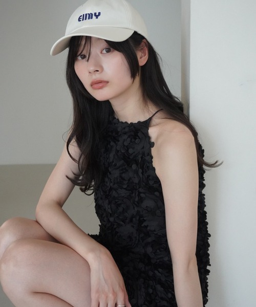 【Eimy istoire 】 ボリュームフラワーモチーフアメスリワンピース ボリュームフラワーモチーフアメスリワンピース