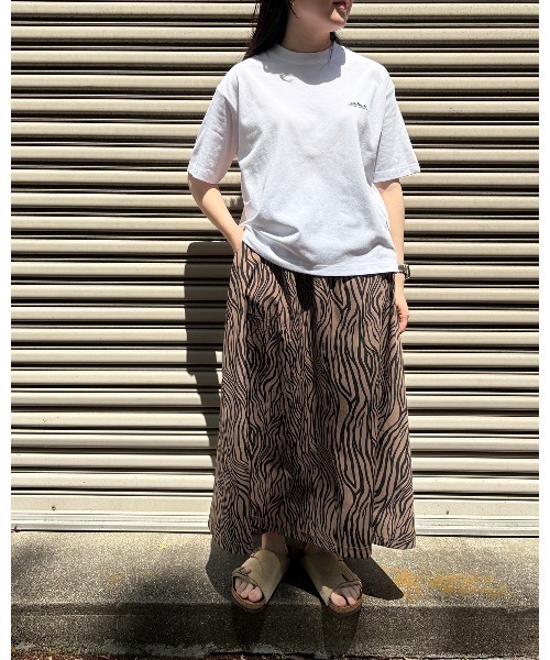 セットアップ 2点 Tシャツ 半袖 ボタニカル柄 マキシ丈 スカート セール】【THOUSAND MILE】半袖Tシャツ 2点 & スカートセット