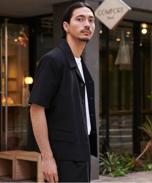 CavariA(キャバリア)の「『CavariA/キャバリア』半袖シャツJKT(シャツ/ブラウス・メンズ・ベージュ/ブラック・L/M)」の4枚目の写真