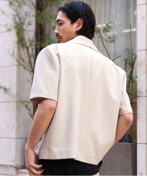 CavariA(キャバリア)の「『CavariA/キャバリア』半袖シャツJKT(シャツ/ブラウス・メンズ・ベージュ/ブラック・L/M)」の9枚目の写真