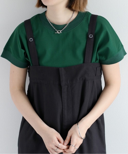 cepo（セポ）の「〈さらっと涼しい、シルキータッチ♪〉シルケットフレンチスリーブTee（Tシャツ/カットソー・レディース・レッド/グリーン/ブラウン/ブラック/オフホワイト・M）」の4枚目の写真