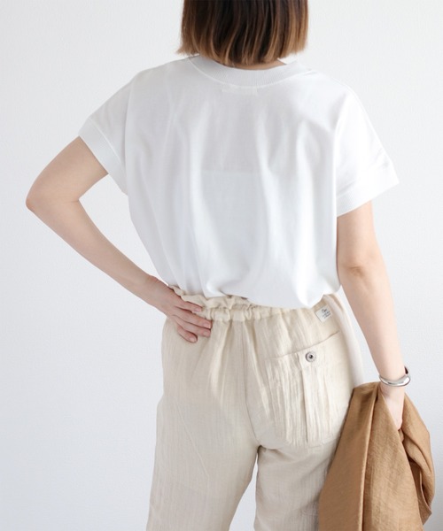 cepo（セポ）の「〈さらっと涼しい、シルキータッチ♪〉シルケットフレンチスリーブTee（Tシャツ/カットソー・レディース・レッド/グリーン/ブラウン/ブラック/オフホワイト・M）」の19枚目の写真