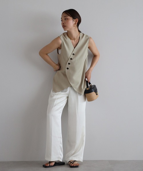 ベスト ジレ side slit asymmetry vest(サイドスリットアシンメトリーベスト) レディース DRESSLAVE ベスト ジレ side slit asymmetry vest(サイド