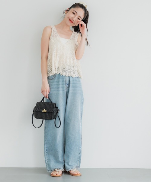 coca（coca）（コカ）の「【WEB限定セール】レースベスト（ベスト・レディース・ブラウン/アイボリー・ONE SIZE）」の8枚目の写真