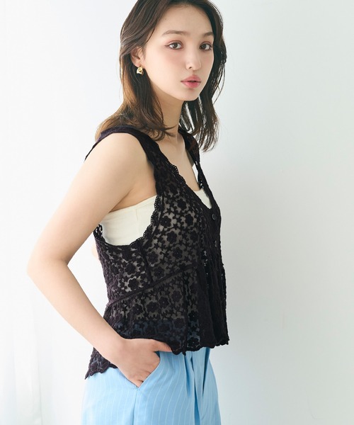 coca（coca）（コカ）の「【WEB限定セール】レースベスト（ベスト・レディース・ブラウン/アイボリー・ONE SIZE）」の21枚目の写真
