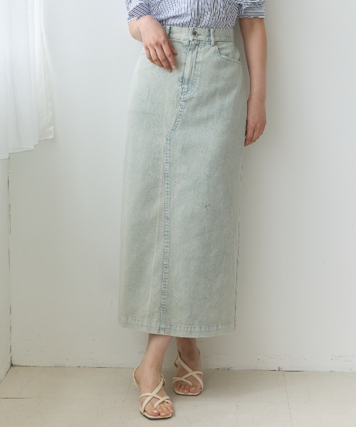 AND COUTURE(アンドクチュール)の「ウォッシュドカラーデニムスカート(デニムスカート・レディース・ブルー/ブラック/イエロー・SMALL/MEDIUM)」の10枚目の写真