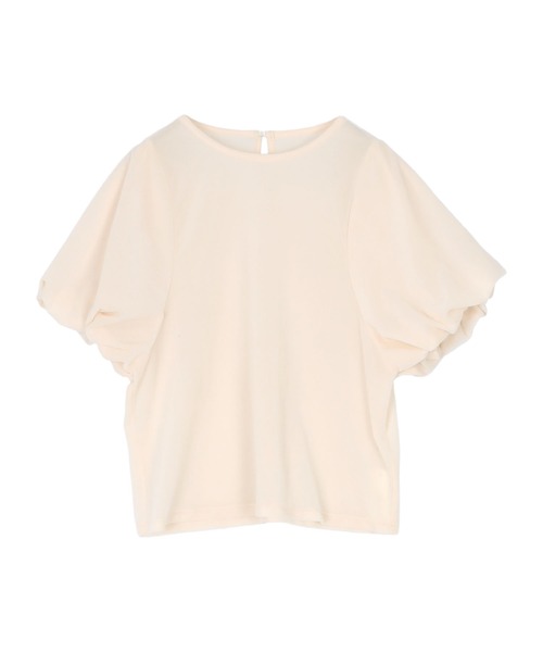 titivate（ティティベイト）の「シアーベロアバルーンスリーブトップス（Tシャツ/カットソー・レディース・グリーン/ブラウン/アイボリー/グレイッシュベージュ/ブラック・L/M/S）」の6枚目の写真
