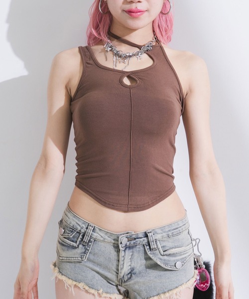 Diable baiser(ディアブルベーゼ)の「透けトップス×キャミ2点セット(Tシャツ/カットソー・レディース・ホワイト/ブルー/ピンク・FREE)」の16枚目の写真