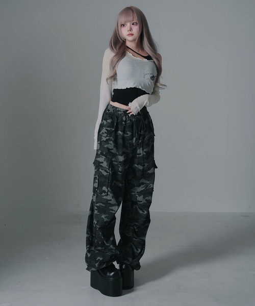 Diable baiser(ディアブルベーゼ)の「透けトップス×キャミ2点セット(Tシャツ/カットソー・レディース・ホワイト/ブルー/ピンク・FREE)」の20枚目の写真