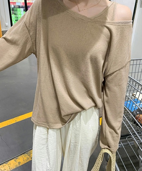 by LEGNA(バイレグナ)の「シアーレイヤードニットソー(Tシャツ/カットソー・レディース・ブルー/ホワイト/ベージュ・FREE)」の6枚目の写真