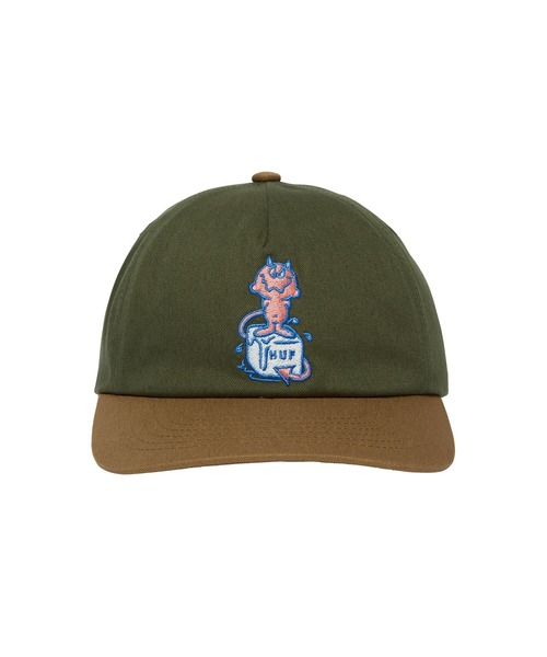 HUF(ハフ)の「MELT 5 PANEL SNAPBACK(キャップ・メンズ・グリーン/ナチュラル・O/S)」の5枚目の写真