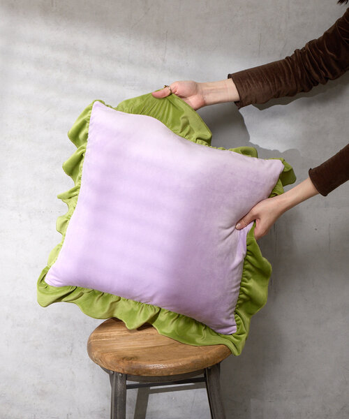 BIRTHDAY BAR(バースデイバー)の「【SAHIR サヒール】Velour cushion cover ベロアクッションカバー(クッション/クッションカバー・レディース・ベージュ/ピンク・0)」の2枚目の写真