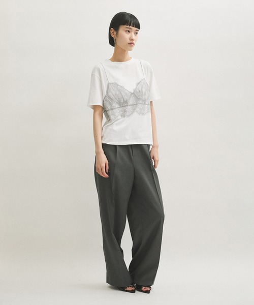 PROTAGONISTA（プロタゴニスタ）の「【PROTAGONISTA(プロタゴニスタ)】別注 LANGELIE TEE（Tシャツ/カットソー・レディース・ホワイト/ライトグレー・FREE）」の10枚目の写真