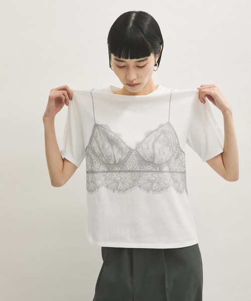 PROTAGONISTA（プロタゴニスタ）の「【PROTAGONISTA(プロタゴニスタ)】別注 LANGELIE TEE（Tシャツ/カットソー・レディース・ホワイト/ライトグレー・FREE）」の8枚目の写真