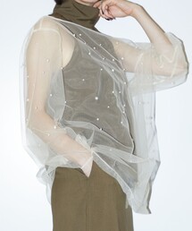 ＜AEWEN MATOPH＞チュール イミテーションパール ブラウス