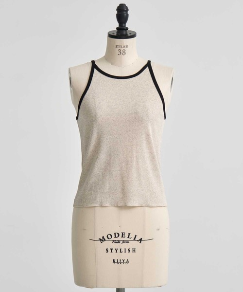 GOOD PEOPLE GOOD STITCHING GOOD PRODUCT(グッドピープルグッドスティッチンググッドプロダクト)の「【GOOD PEOPLE GOOD STITCHING GOOD PRODUCT/グッドピープルグッドスティッチンググッドプロダクト】Tank Top/タンクトップ(タンクトップ・レディース・ブラック/ベージュ/ライム/グレー・SMALL)」の3枚目の写真