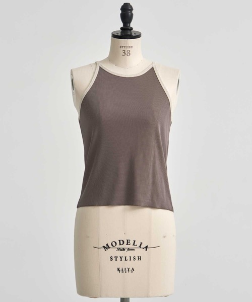 GOOD PEOPLE GOOD STITCHING GOOD PRODUCT(グッドピープルグッドスティッチンググッドプロダクト)の「【GOOD PEOPLE GOOD STITCHING GOOD PRODUCT/グッドピープルグッドスティッチンググッドプロダクト】Tank Top/タンクトップ(タンクトップ・レディース・ブラック/ベージュ/ライム/グレー・SMALL)」の2枚目の写真