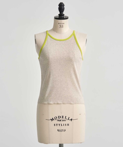 GOOD PEOPLE GOOD STITCHING GOOD PRODUCT(グッドピープルグッドスティッチンググッドプロダクト)の「【GOOD PEOPLE GOOD STITCHING GOOD PRODUCT/グッドピープルグッドスティッチンググッドプロダクト】Tank Top/タンクトップ(タンクトップ・レディース・ブラック/ベージュ/ライム/グレー・SMALL)」の4枚目の写真