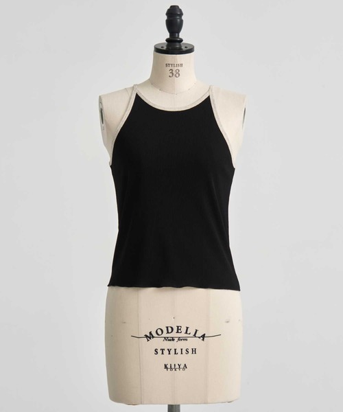 GOOD PEOPLE GOOD STITCHING GOOD PRODUCT(グッドピープルグッドスティッチンググッドプロダクト)の「【GOOD PEOPLE GOOD STITCHING GOOD PRODUCT/グッドピープルグッドスティッチンググッドプロダクト】Tank Top/タンクトップ(タンクトップ・レディース・ブラック/ベージュ/ライム/グレー・SMALL)」の1枚目の写真