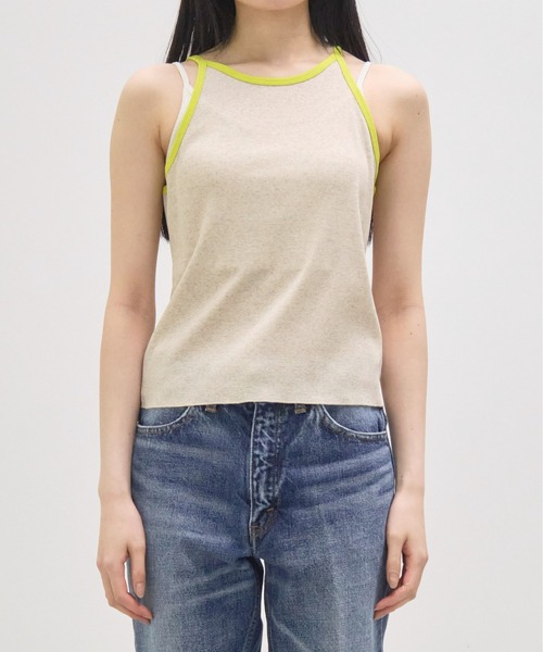 GOOD PEOPLE GOOD STITCHING GOOD PRODUCT(グッドピープルグッドスティッチンググッドプロダクト)の「【GOOD PEOPLE GOOD STITCHING GOOD PRODUCT/グッドピープルグッドスティッチンググッドプロダクト】Tank Top/タンクトップ(タンクトップ・レディース・ブラック/ベージュ/ライム/グレー・SMALL)」の8枚目の写真