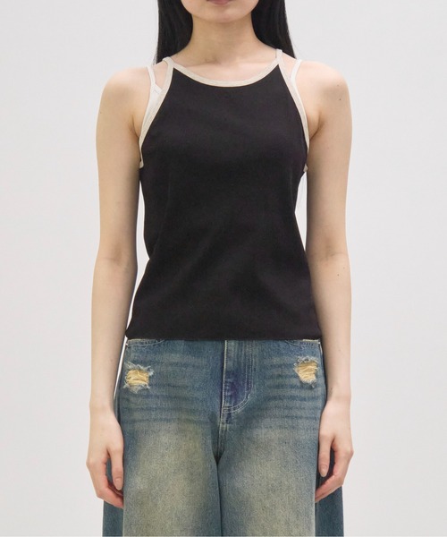 GOOD PEOPLE GOOD STITCHING GOOD PRODUCT(グッドピープルグッドスティッチンググッドプロダクト)の「【GOOD PEOPLE GOOD STITCHING GOOD PRODUCT/グッドピープルグッドスティッチンググッドプロダクト】Tank Top/タンクトップ(タンクトップ・レディース・ブラック/ベージュ/ライム/グレー・SMALL)」の16枚目の写真