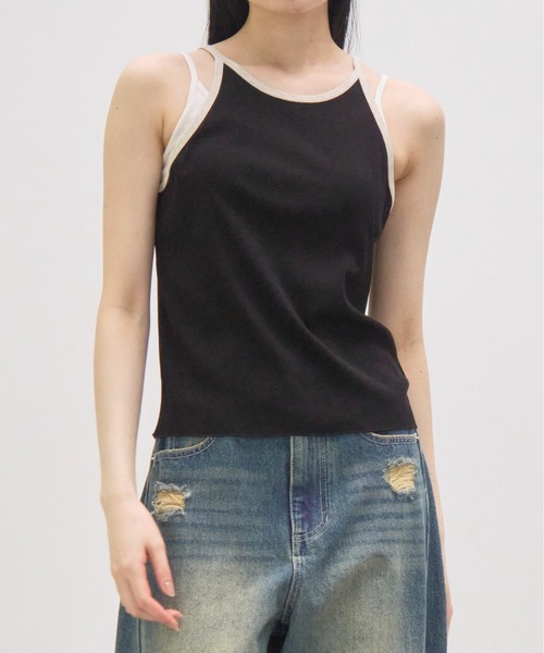 GOOD PEOPLE GOOD STITCHING GOOD PRODUCT(グッドピープルグッドスティッチンググッドプロダクト)の「【GOOD PEOPLE GOOD STITCHING GOOD PRODUCT/グッドピープルグッドスティッチンググッドプロダクト】Tank Top/タンクトップ(タンクトップ・レディース・ブラック/ベージュ/ライム/グレー・SMALL)」の13枚目の写真
