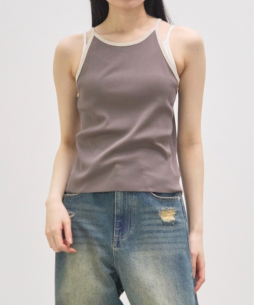 GOOD PEOPLE GOOD STITCHING GOOD PRODUCT(グッドピープルグッドスティッチンググッドプロダクト)の「【GOOD PEOPLE GOOD STITCHING GOOD PRODUCT/グッドピープルグッドスティッチンググッドプロダクト】Tank Top/タンクトップ(タンクトップ・レディース・ブラック/ベージュ/ライム/グレー・SMALL)」の21枚目の写真