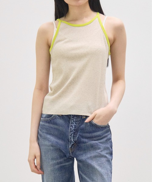 GOOD PEOPLE GOOD STITCHING GOOD PRODUCT(グッドピープルグッドスティッチンググッドプロダクト)の「【GOOD PEOPLE GOOD STITCHING GOOD PRODUCT/グッドピープルグッドスティッチンググッドプロダクト】Tank Top/タンクトップ(タンクトップ・レディース・ブラック/ベージュ/ライム/グレー・SMALL)」の5枚目の写真