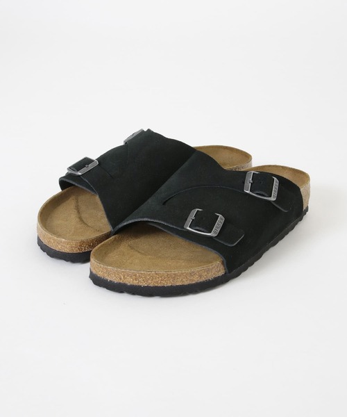 BIRKENSTOCK Zürich BS サンダル 39 Zurich - Suede Leather (Regular Fit)(39 Black/ブラック