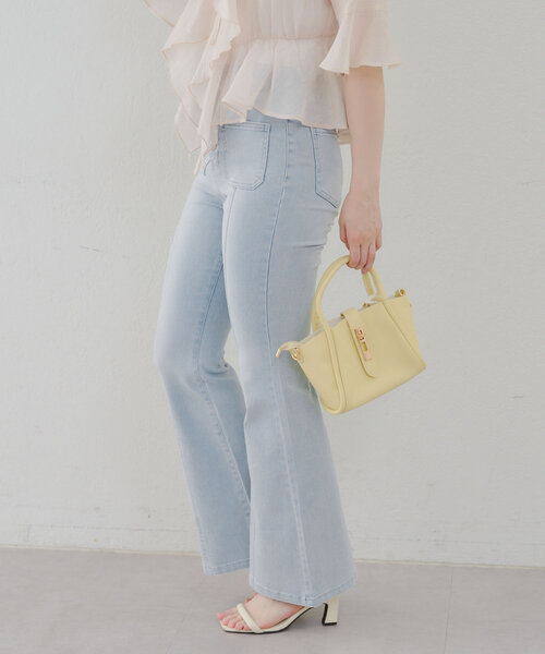 Another Branch olive des olive(アナザーブランチオリーブデオリーブ)の「フロントポッケセミフレアデニム(デニムパンツ・レディース・ブラック/ケミカルウォッシュ・SMALL/MEDIUM)」の14枚目の写真