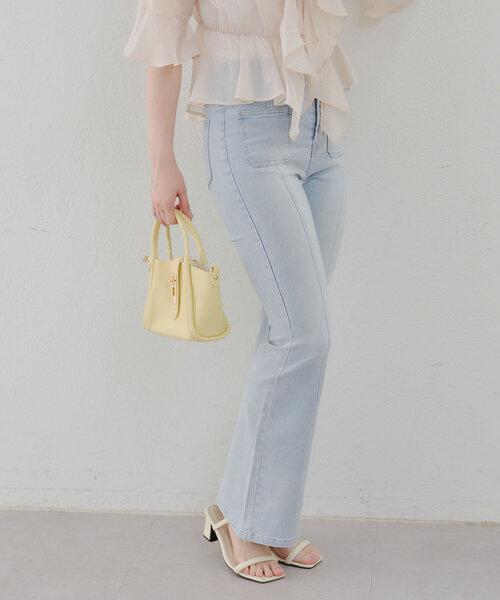 Another Branch olive des olive(アナザーブランチオリーブデオリーブ)の「フロントポッケセミフレアデニム(デニムパンツ・レディース・ブラック/ケミカルウォッシュ・SMALL/MEDIUM)」の16枚目の写真