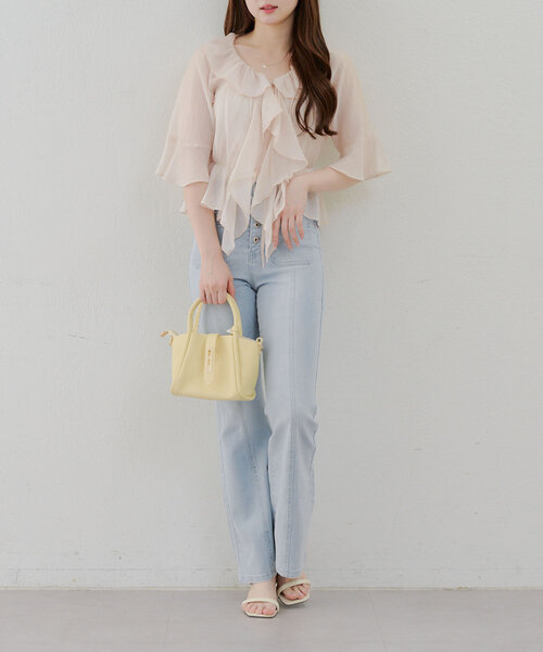 Another Branch olive des olive(アナザーブランチオリーブデオリーブ)の「フロントポッケセミフレアデニム(デニムパンツ・レディース・ブラック/ケミカルウォッシュ・SMALL/MEDIUM)」の18枚目の写真