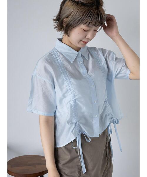 ehka sopo（エヘカソポ）の「ドロストシャツ（シャツ/ブラウス・レディース・キナリ/ピンク/サックスブルー/グレー・F）」の3枚目の写真