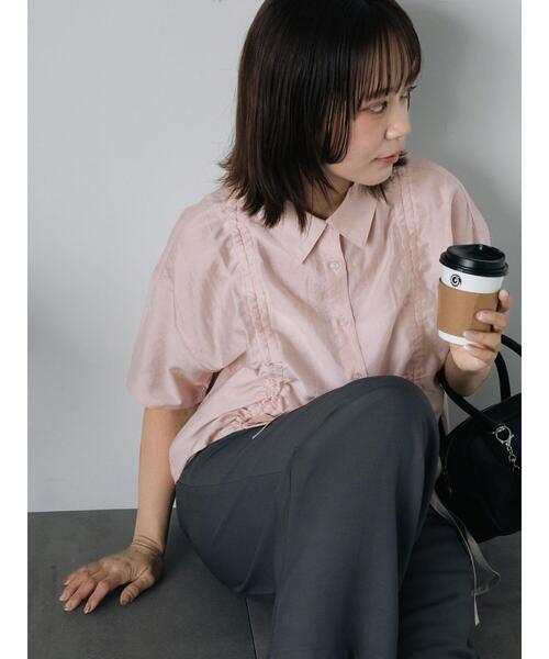 ehka sopo（エヘカソポ）の「ドロストシャツ（シャツ/ブラウス・レディース・キナリ/ピンク/サックスブルー/グレー・F）」の4枚目の写真