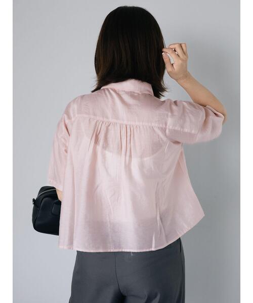 ehka sopo（エヘカソポ）の「ドロストシャツ（シャツ/ブラウス・レディース・キナリ/ピンク/サックスブルー/グレー・F）」の15枚目の写真