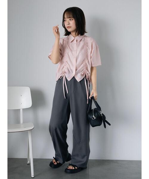 ehka sopo（エヘカソポ）の「ドロストシャツ（シャツ/ブラウス・レディース・キナリ/ピンク/サックスブルー/グレー・F）」の17枚目の写真