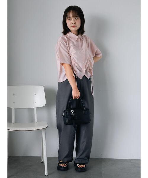 ehka sopo（エヘカソポ）の「ドロストシャツ（シャツ/ブラウス・レディース・キナリ/ピンク/サックスブルー/グレー・F）」の18枚目の写真