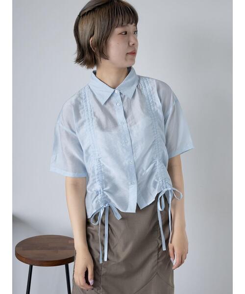 ehka sopo（エヘカソポ）の「ドロストシャツ（シャツ/ブラウス・レディース・キナリ/ピンク/サックスブルー/グレー・F）」の21枚目の写真