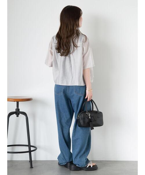 ehka sopo（エヘカソポ）の「ドロストシャツ（シャツ/ブラウス・レディース・キナリ/ピンク/サックスブルー/グレー・F）」の7枚目の写真